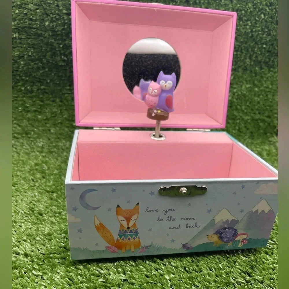 Woodland Animal Musical Jewelry Box, Pink/Purple, NIB